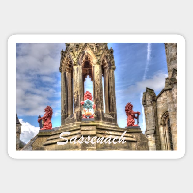 the Bruce Fountain , Inverness - ( Outlander location Falkland, Scotland ) Sticker by goldyart